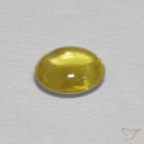 Sphene Gemstone in 5.9 x 5.3 mm Size for Sale, Sphene Stone in Medium Yellow Color