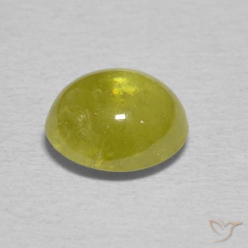 Sphene Gemstone in 6.8 x 5.9 mm Size for Sale, Sphene Stone in Medium Yellow Color