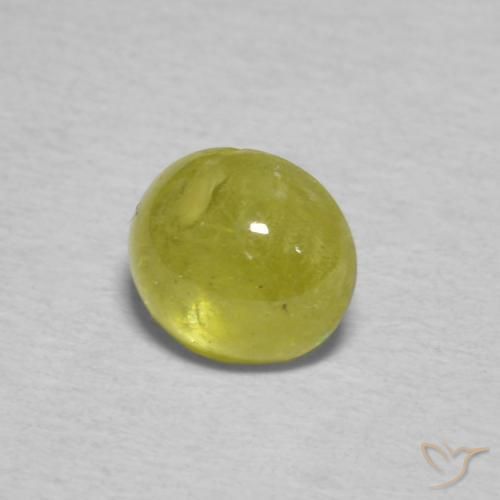 0.85 ct Yellow Sphene Stone, Natural Sphene in Oval Cabochon Shape for Sale
