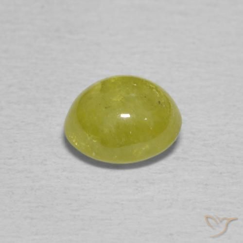 Sphene Gemstone in 5.6 x 5 mm Size for Sale, Sphene Stone in Medium Yellow Color