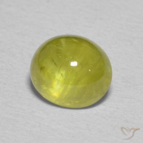 1.52 ct Yellow Sphene Stone, Natural Sphene in Oval Cabochon Shape for Sale