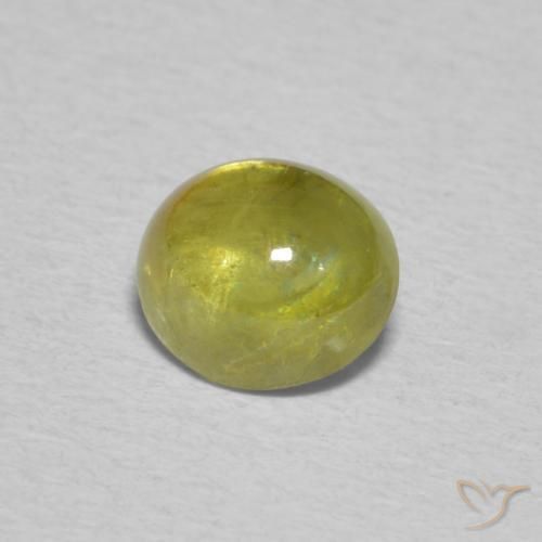 0.95 ct Yellow Sphene Stone, Natural Sphene in Oval Cabochon Shape for Sale