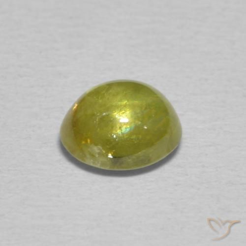 Sphene Gemstone in 5.9 x 5.3 mm Size for Sale, Sphene Stone in Medium Yellow Color