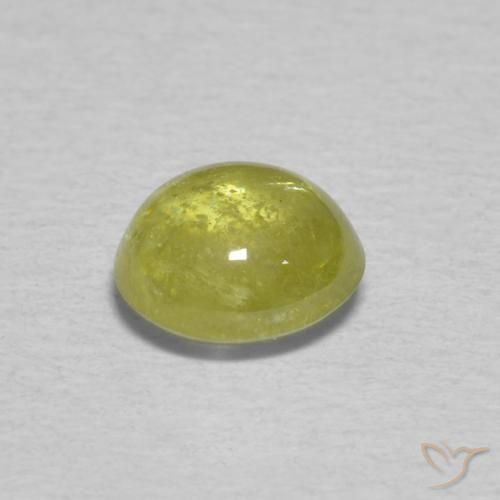Sphene Gemstone in 5.8 x 5.3 mm Size for Sale, Sphene Stone in Medium Yellow Color
