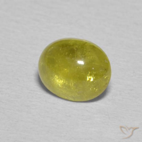 0.91 ct Yellow Sphene Stone, Natural Sphene in Oval Cabochon Shape for Sale