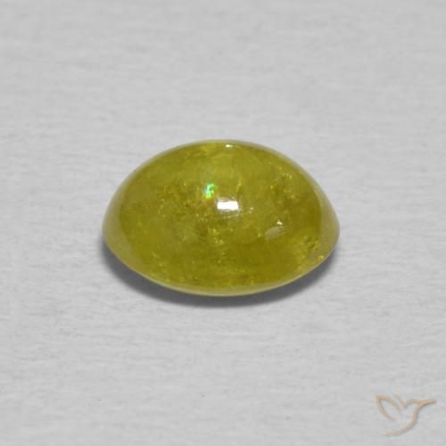 Sphene Gemstone in 6.2 x 5.1 mm Size for Sale, Sphene Stone in Pineapple yellow Color