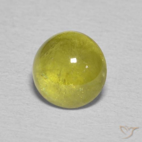1.41 ct Yellow Sphene Stone, Natural Sphene in Oval Cabochon Shape for Sale
