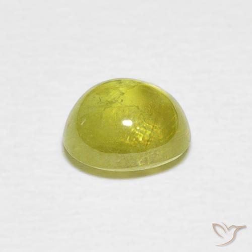 Sphene Gemstone in 6.6 x 6.2 mm Size for Sale, Sphene Stone in Yellowish Green Color