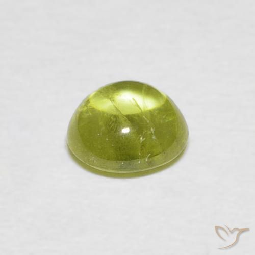 Sphene Gemstone in 6 x 6 mm (calibrated) Size for Sale, Sphene Stone in Warm Earthy Green Color