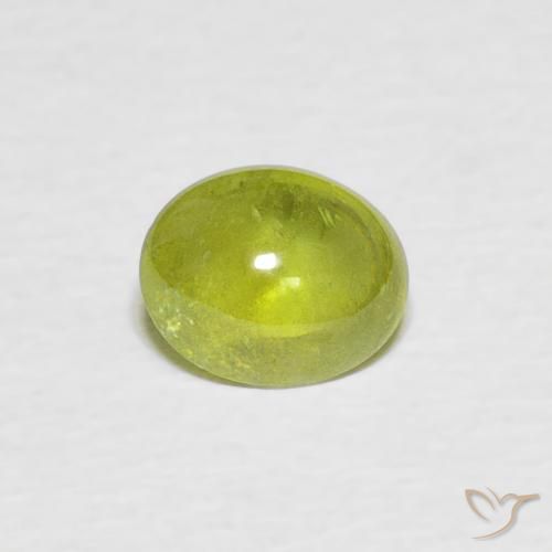 0.91 ct Green Sphene, 6.4 x 5.3 mm Oval Cut From Sri Lanka, Photo A