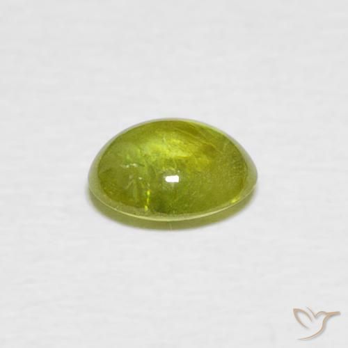 Sphene Gemstone in 6.4 x 5.3 mm Size for Sale, Sphene Stone in Yellowish Green Color