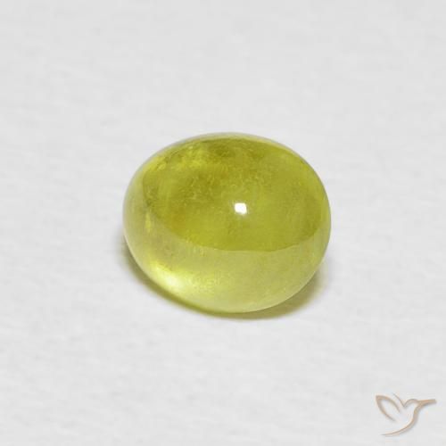 1.21 ct Green Sphene Stone, Natural Sphene in Oval Cabochon Shape for Sale