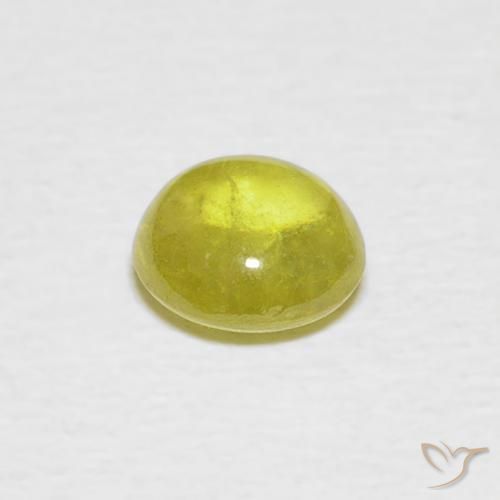 Sphene Gemstone in 6 x 6 mm (calibrated) Size for Sale, Sphene Stone in Warm Forest Green Color