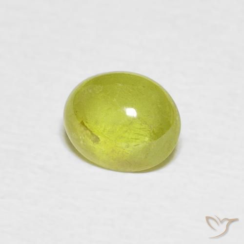 1.01 ct Green Sphene Stone, Natural Sphene in Oval Cabochon Shape for Sale