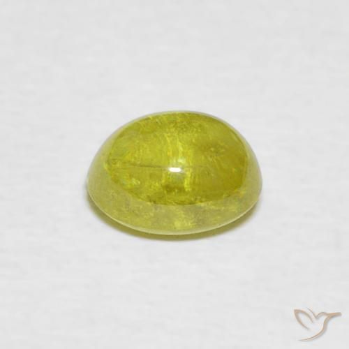 Sphene Gemstone in 6.2 x 5.3 mm Size for Sale, Sphene Stone in Medium Green Color