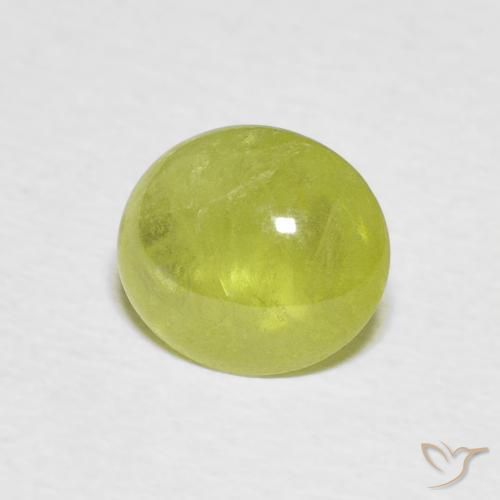 1.93 ct Green Sphene Stone, Natural Sphene in Oval Cabochon Shape for Sale