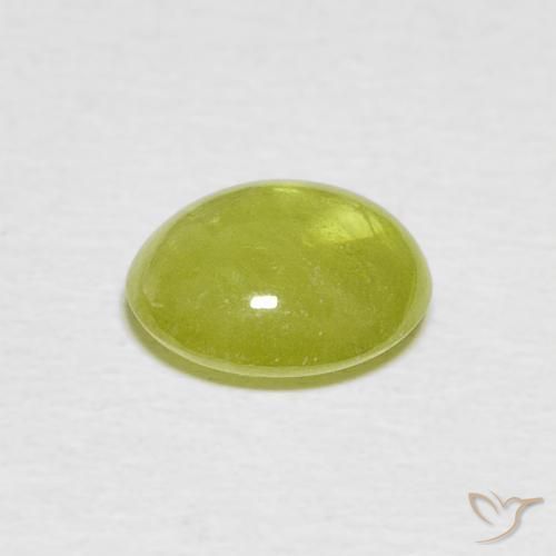 Sphene Gemstone in 8.2 x 7.2 mm Size for Sale, Sphene Stone in Warm Earthy Green Color