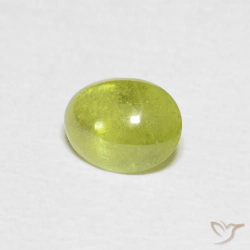 0.83 ct Green Sphene Stone, Natural Sphene in Oval Cabochon Shape for Sale