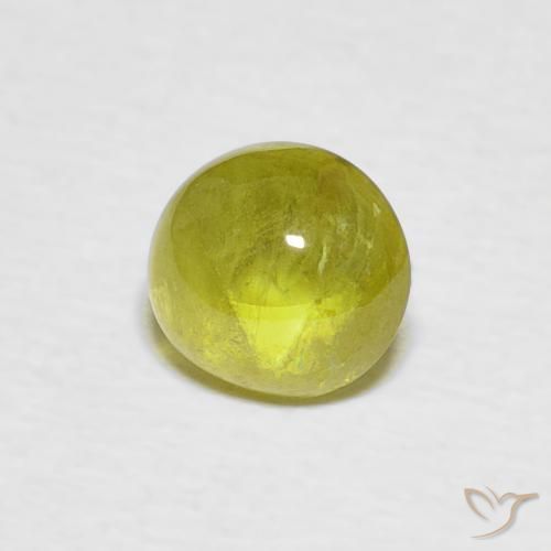 1.47 ct Green Sphene Stone, Natural Sphene in Oval Cabochon Shape for Sale