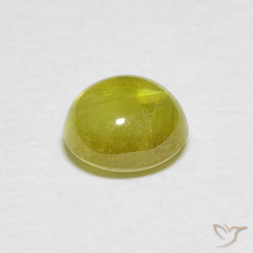 Sphene Gemstone in 6.5 x 6 mm Size for Sale, Sphene Stone in Yellowish Green Color