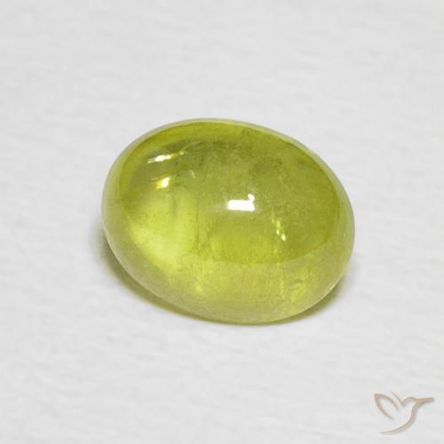 1.30 ct Yellow Sphene Stone, Natural Sphene in Oval Cabochon Shape for Sale