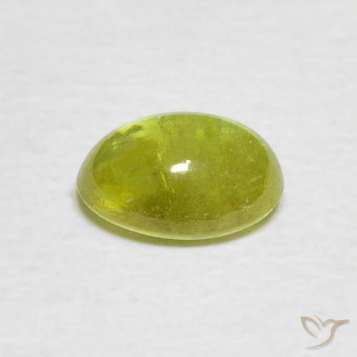Sphene Gemstone in 7.1 x 5.5 mm Size for Sale, Sphene Stone in Medium Yellow Color
