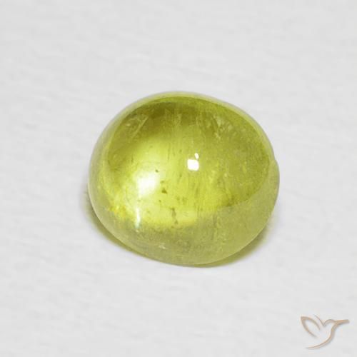 1.18 ct Yellow Sphene Stone, Natural Sphene in Oval Cabochon Shape for Sale