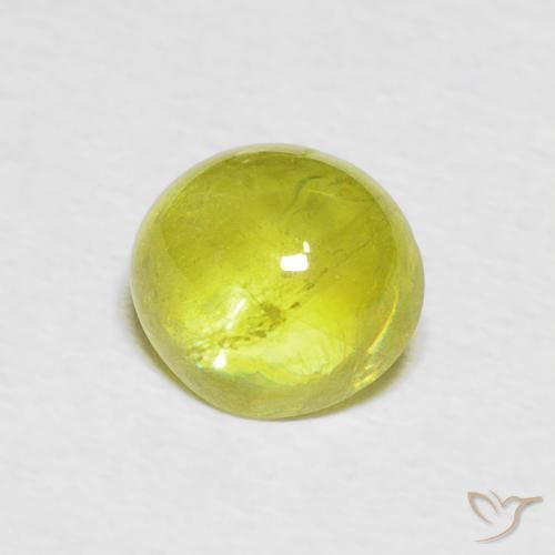 1.73 ct Yellow Sphene Stone, Natural Sphene in Oval Cabochon Shape for Sale