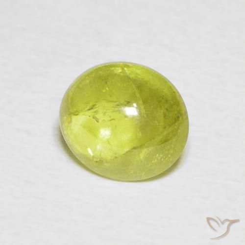 1.38 ct Yellow Sphene Stone, Natural Sphene in Oval Cabochon Shape for Sale