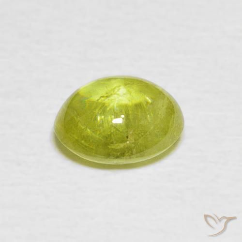 Sphene Gemstone in 6.9 x 6.1 mm Size for Sale, Sphene Stone in Light Greenish Yellow Color