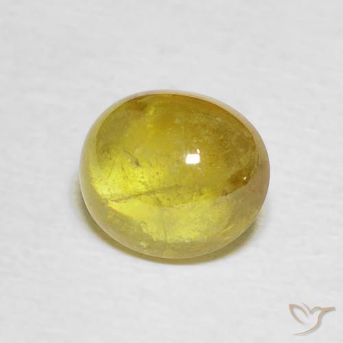 2.17 ct Yellow Sphene Stone, Natural Sphene in Oval Cabochon Shape for Sale