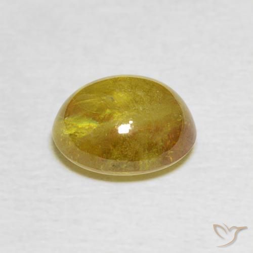 Sphene Gemstone in 7.9 x 6.9 mm Size for Sale, Sphene Stone in Brownish Yellow Color