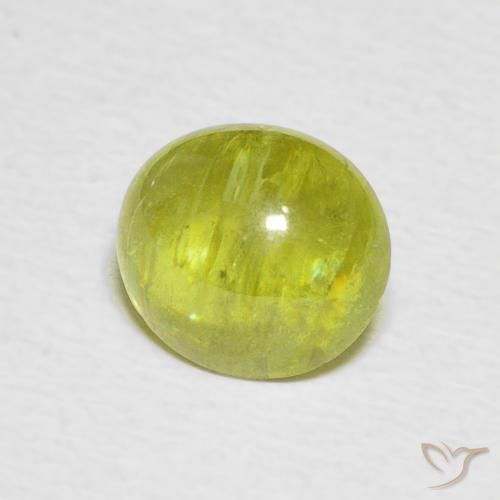 2.22 ct Yellow Sphene Stone, Natural Sphene in Oval Cabochon Shape for Sale