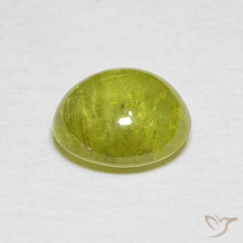 Sphene Gemstone in 7.9 x 7 mm Size for Sale, Sphene Stone in Light Yellow Color