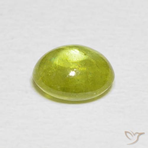 Sphene Gemstone in 7.2 x 6.3 mm Size for Sale, Sphene Stone in Light Lemon Yellow Color