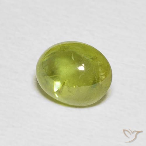 1.36 ct Yellow Sphene Stone, Natural Sphene in Oval Cabochon Shape for Sale