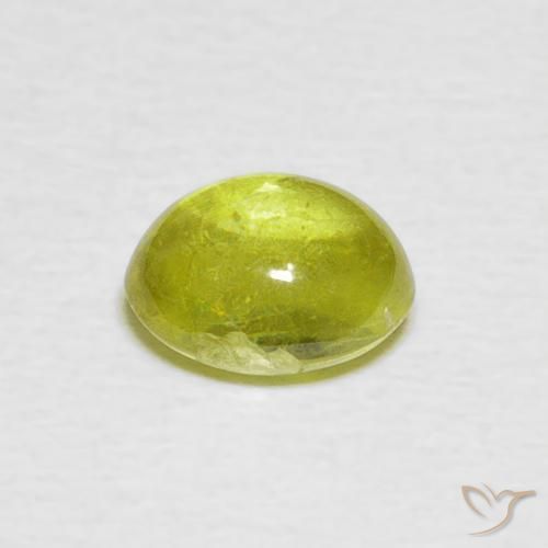 Sphene Gemstone in 6.9 x 6 mm Size for Sale, Sphene Stone in Light Yellow Color