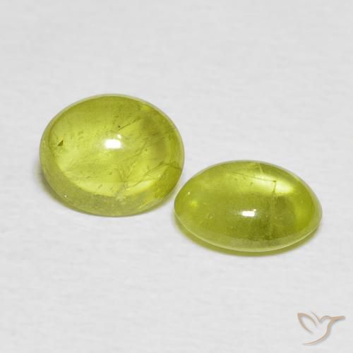 2.57 ctw Yellow Sphene Stones, Natural Sphene in Oval Cabochon Shape for Sale