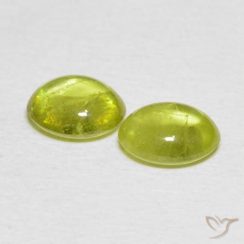 Sphene Gemstones in 7.2 x 6 mm Size for Sale, Sphene Stones in Light Lemon Yellow Color