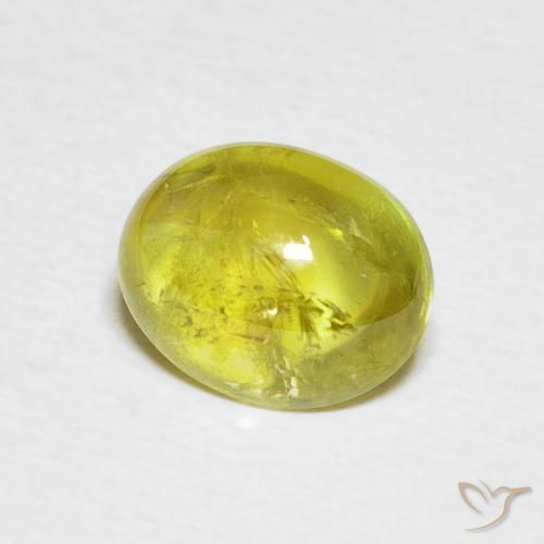 2.20 ct Green Sphene Stone, Natural Sphene in Oval Cabochon Shape for Sale