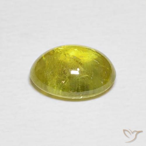 Sphene Gemstone in 9 x 7 mm (calibrated) Size for Sale, Sphene Stone in Warm Earthy Green Color