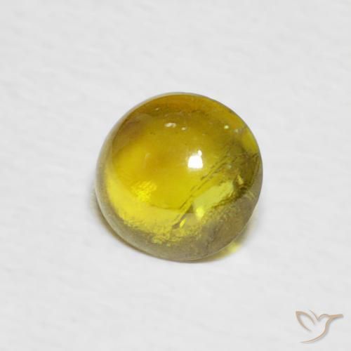 0.75 ct Yellow Sphene Stone, Natural Sphene in Oval Cabochon Shape for Sale