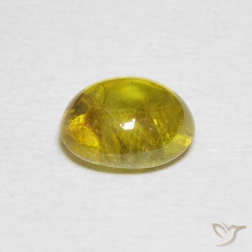 Sphene Gemstone in 7.5 x 6.2 mm Size for Sale, Sphene Stone in Medium Yellow Color