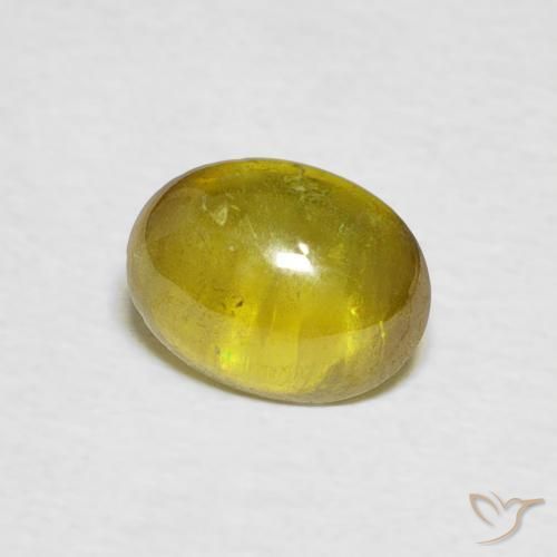 1.11 ct Yellow Sphene Stone, Natural Sphene in Oval Cabochon Shape for Sale