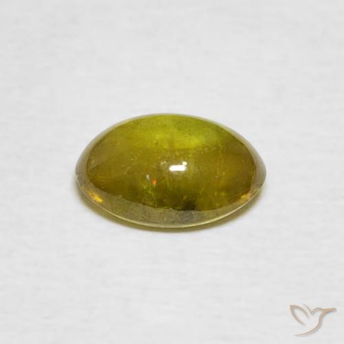 Sphene Gemstone in 7.1 x 5.4 mm Size for Sale, Sphene Stone in Medium Yellow Color
