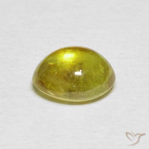 Sphene Gemstone in 8.2 x 6.6 mm Size for Sale, Sphene Stone in Medium Green Color