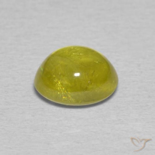Sphene Gemstone in 7 x 5.9 mm Size for Sale, Sphene Stone in Yellowish Green Color