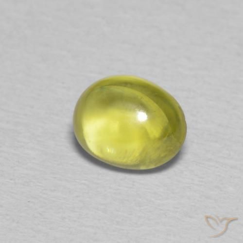 0.85 ct Green Sphene Stone, Natural Sphene in Oval Cabochon Shape for Sale