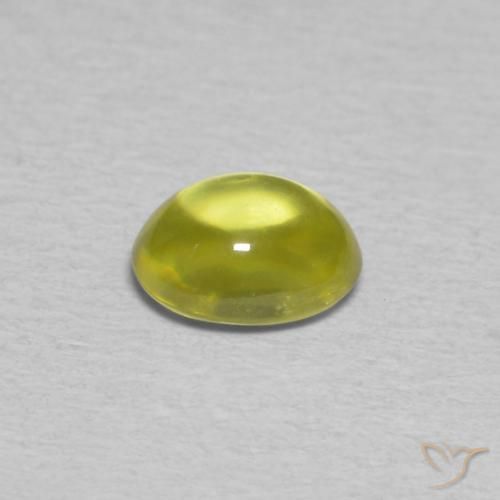 Sphene Gemstone in 6.1 x 4.8 mm Size for Sale, Sphene Stone in Warm Forest Green Color