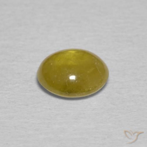 Sphene Gemstone in 6.2 x 5.7 mm Size for Sale, Sphene Stone in Autumn Yellow Color